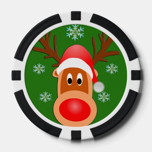 Frohe Weihnachten Niedliche Hirschschlupfen Poker Pokerchips (Vorderseite)