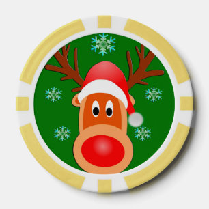 Frohe Weihnachten Niedliche Hirschschlupfen Poker Pokerchips
