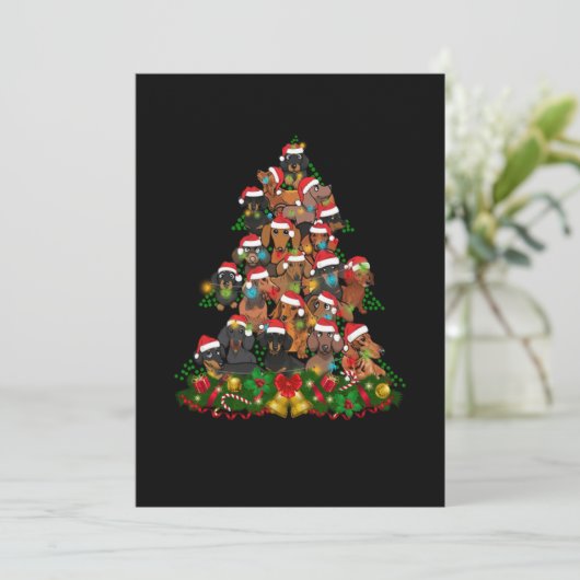 Frohe Weihnachten| Niedliche Hundeweihscheinwerfer Dankeskarte (Stehend Vorderseite)