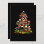 Frohe Weihnachten| Niedliche Hundeweihscheinwerfer Dankeskarte (Vorne/Hinten)