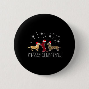 Frohe Weihnachten Niedliche Karierte Leopard Dacke Button
