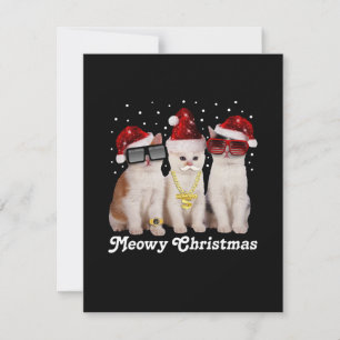 Frohe Weihnachten   Niedliche Katze mit dem Weihna Dankeskarte