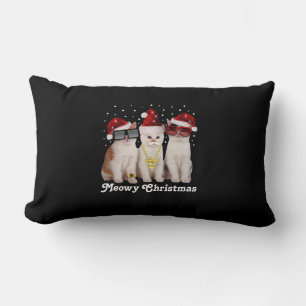 Frohe Weihnachten Niedliche Katze mit dem Weihna Lendenkissen