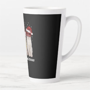 Frohe Weihnachten Niedliche Katze mit dem Weihna Milchtasse