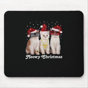 Frohe Weihnachten   Niedliche Katze mit dem Weihna Mousepad