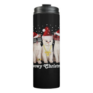 Frohe Weihnachten Niedliche Katze mit dem Weihna Thermosbecher