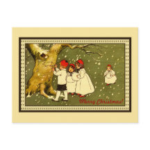 Frohe Weihnachten niedliche Kinder im Schnee