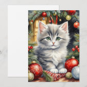 Frohe Weihnachten Niedliche Kitten mit Ornamenten (Vorne/Hinten)