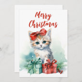 Frohe Weihnachten Niedliche Kitten und Weihnachtsg (Vorne/Hinten)