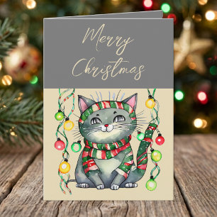 Frohe Weihnachten niedliche lächelnde Katze Christ
