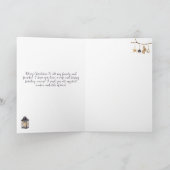 Frohe Weihnachten Niedliche Lady Gnome auf Blue Fo (Innenseite)