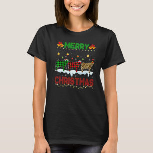 Frohe Weihnachten Niedliche Milchkühe Xmas Leopard T-Shirt