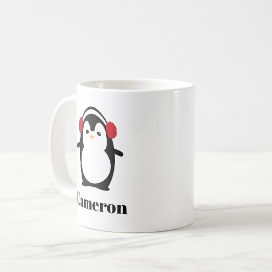 Frohe Weihnachten Niedliche Penguin Tasse personal (Vorderseite Links)