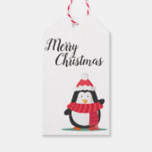 Frohe Weihnachten Niedliche Penguin Weihnachtsmann Geschenkanhänger (Vorderseite)