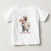 Frohe Weihnachten Niedliche Polar Bären Design Baby T-shirt (Vorderseite)