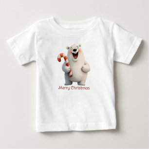 Frohe Weihnachten Niedliche Polar Bären Design Baby T-shirt