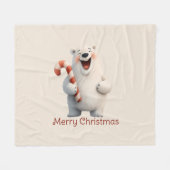Frohe Weihnachten Niedliche Polar Bären Design Fleecedecke (Vorderseite (Horizontal))