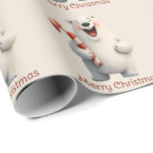Frohe Weihnachten Niedliche Polar Bären Design Geschenkpapier (Rolleneckpunkt)
