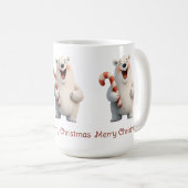Frohe Weihnachten Niedliche Polar Bären Design Kaffeetasse (VorderseiteRechts)