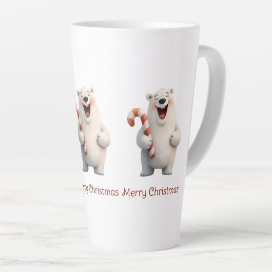 Frohe Weihnachten Niedliche Polar Bären Design Milchtasse (Rechte Ecke)