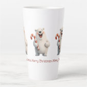 Frohe Weihnachten Niedliche Polar Bären Design Milchtasse (Vorderseite)