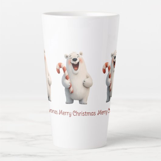 Frohe Weihnachten Niedliche Polar Bären Design Milchtasse (Vorderseite)
