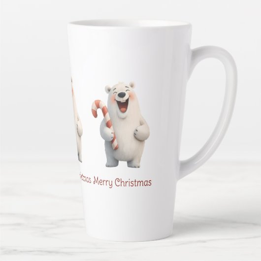Frohe Weihnachten Niedliche Polar Bären Design Milchtasse (Rechts)