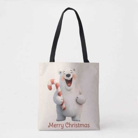 Frohe Weihnachten Niedliche Polar Bären Design Tasche (Vorderseite)