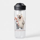 Frohe Weihnachten Niedliche Polar Bären Design Trinkflasche (Vorderseite)