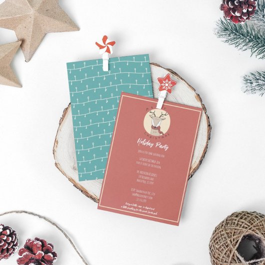 Frohe Weihnachten Niedliche Reindeer Holiday Party