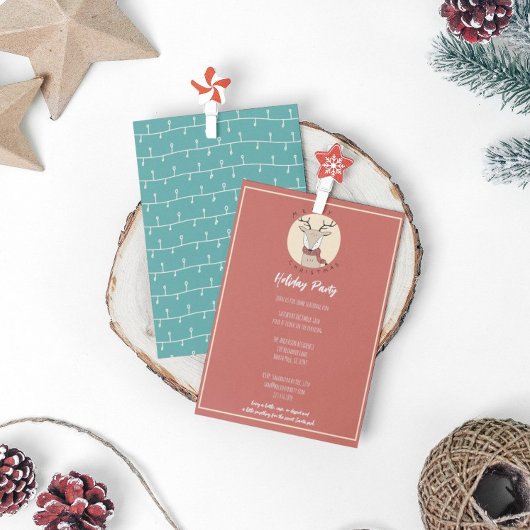 Frohe Weihnachten Niedliche Reindeer Holiday Party