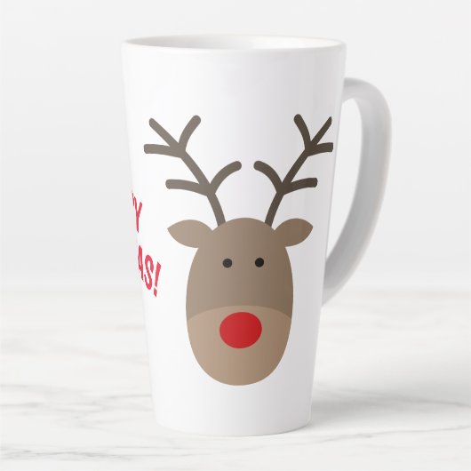 Frohe Weihnachten niedliche Rentiere Latte Tasse G (Rechte Ecke)