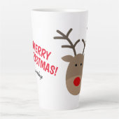 Frohe Weihnachten niedliche Rentiere Latte Tasse G (Vorderseite)