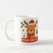 Frohe Weihnachten niedliche Rentiere Tasse (Links)