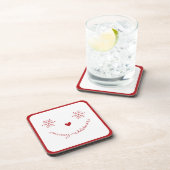 Frohe Weihnachten Niedliche Schneeflocken Funny Fa Getränkeuntersetzer (Rechte Seite)