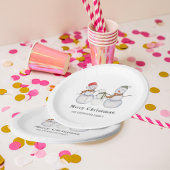 Frohe Weihnachten - Niedliche Schneemänner Weihnac Pappteller