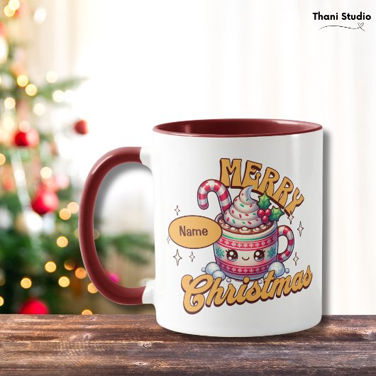 Frohe Weihnachten Niedliche Schokolade Tasse