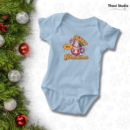 Frohe Weihnachten Niedliche Schokolade Tasse Baby Strampler