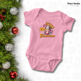 Frohe Weihnachten Niedliche Schokolade Tasse Baby Strampler