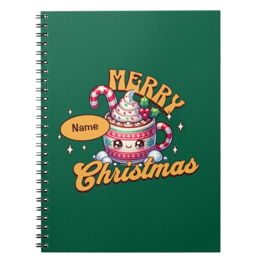 Frohe Weihnachten Niedliche Schokolade Tasse Notizblock (Vorderseite)