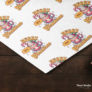 Frohe Weihnachten Niedliche Schokolade Tasse Seidenpapier