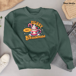 Frohe Weihnachten Niedliche Schokolade Tasse Sweatshirt