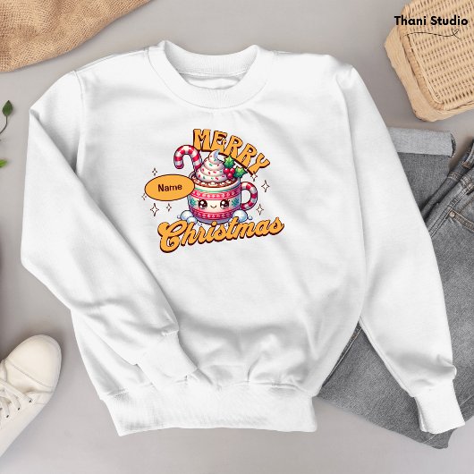 Frohe Weihnachten Niedliche Schokolade Tasse Sweatshirt