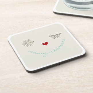 Frohe Weihnachten Niedliche Snowflake Funny Face H Getränkeuntersetzer