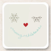 Frohe Weihnachten Niedliche Snowflake Funny Face H Getränkeuntersetzer (Vorderseite)