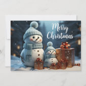 Frohe Weihnachten Niedliche Snowmen und Geschenke (Vorderseite)