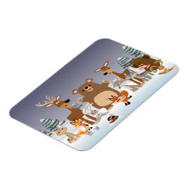 Frohe Weihnachten! Niedliche Tiere Flexible Magnet