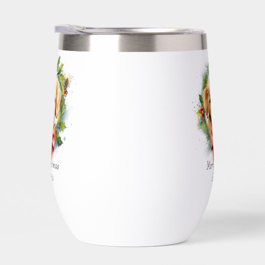 Frohe Weihnachten Niedliche Wasserfarbe Welpen Nam (Rechts)