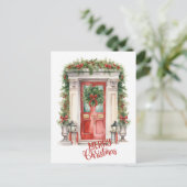 Frohe Weihnachten - Niedliche Weihnachts-Zuhause Postkarte (Stehend Vorderseite)