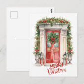 Frohe Weihnachten - Niedliche Weihnachts-Zuhause Postkarte (Vorne/Hinten)